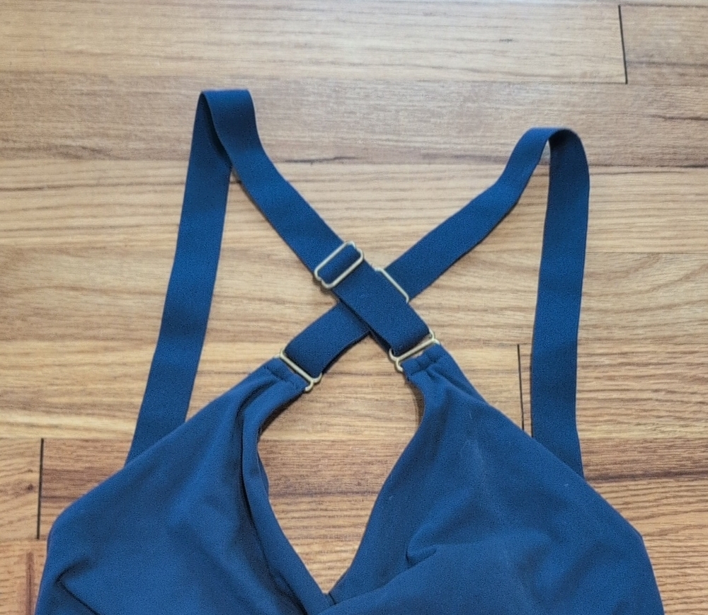 BuffBunny Navy Sports bra with Adjustable Cross Straps